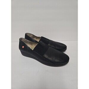 Softinos by FLY London - Leather Gored Slip-on Shoes - Black - EU 40 US 9 / 9.5
